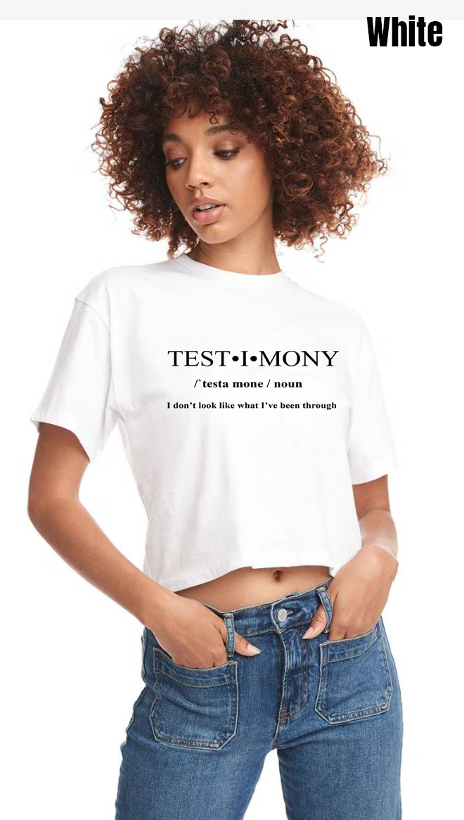 Test Into Testimony Definition Crop Top - PRE-ORDER