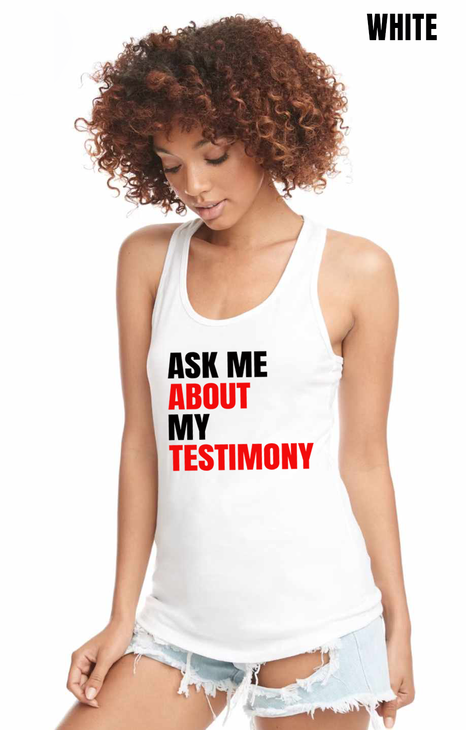 Test Into Testimony Ask Me Tank Top - PRE-ORDER