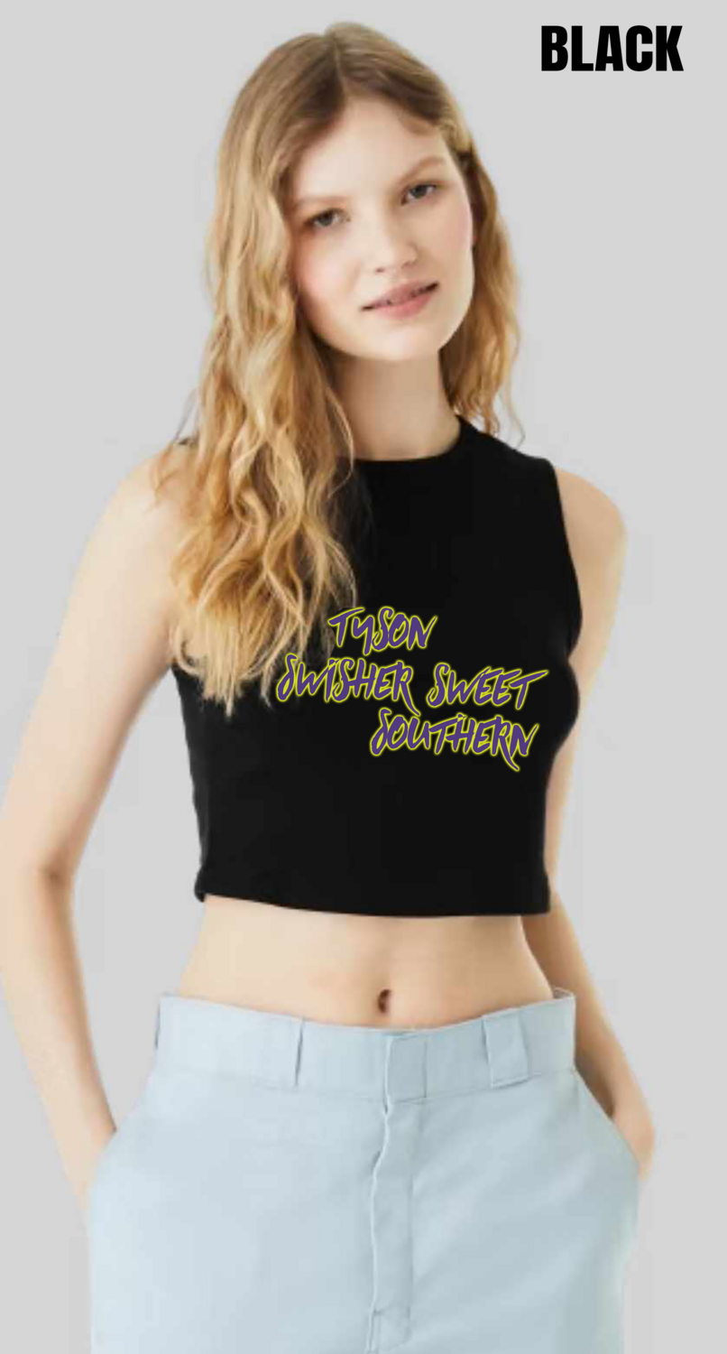 Tyson Swisher Sweet Gold Sparkle Muscle Tank Crop Top - PRE-ORDER