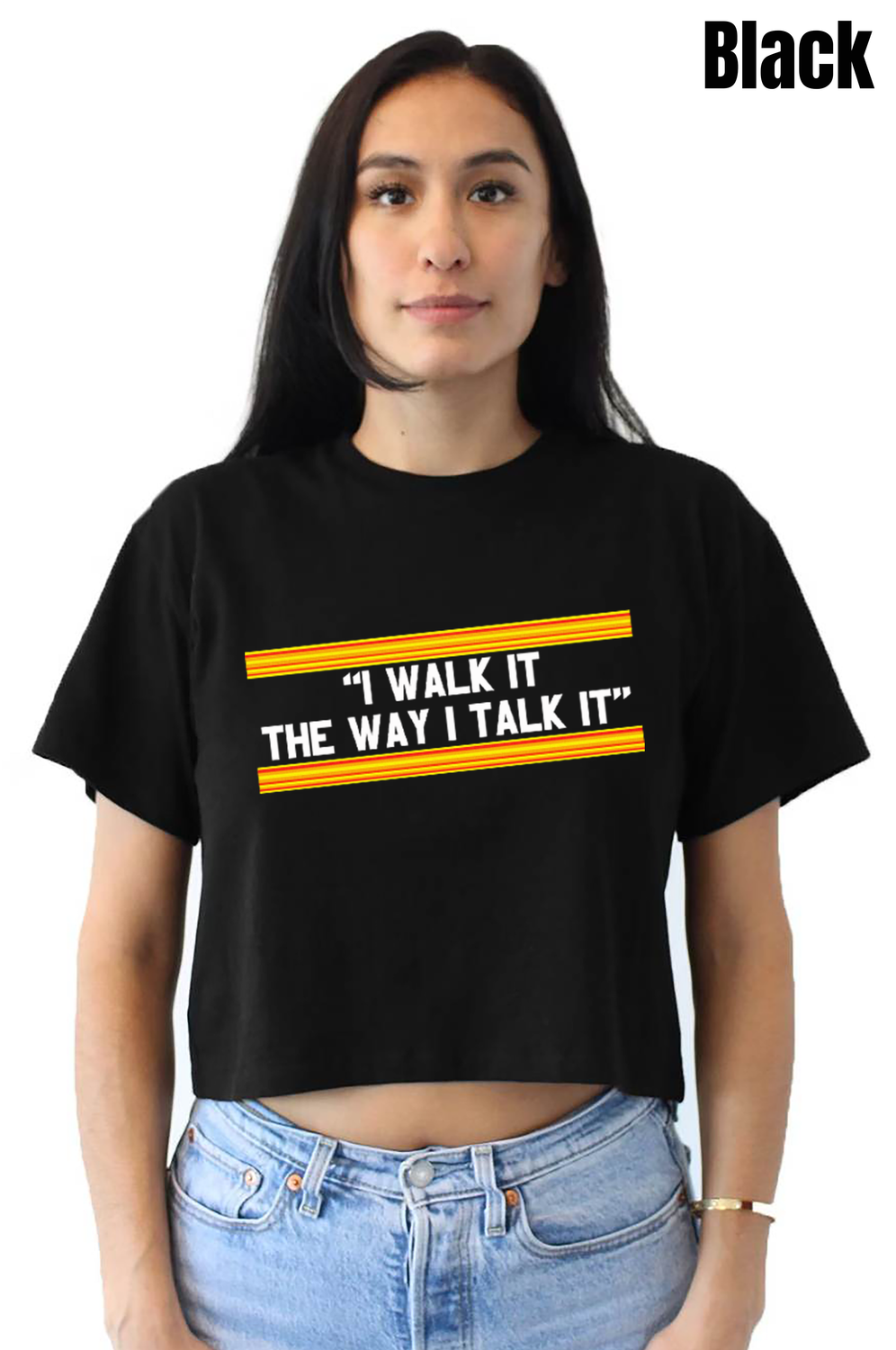 I Walk It Color Block Basic Crop - PRE-ORDER