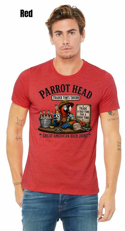 Trader Tom Parrot Head T-shirt - PRE-ORDER