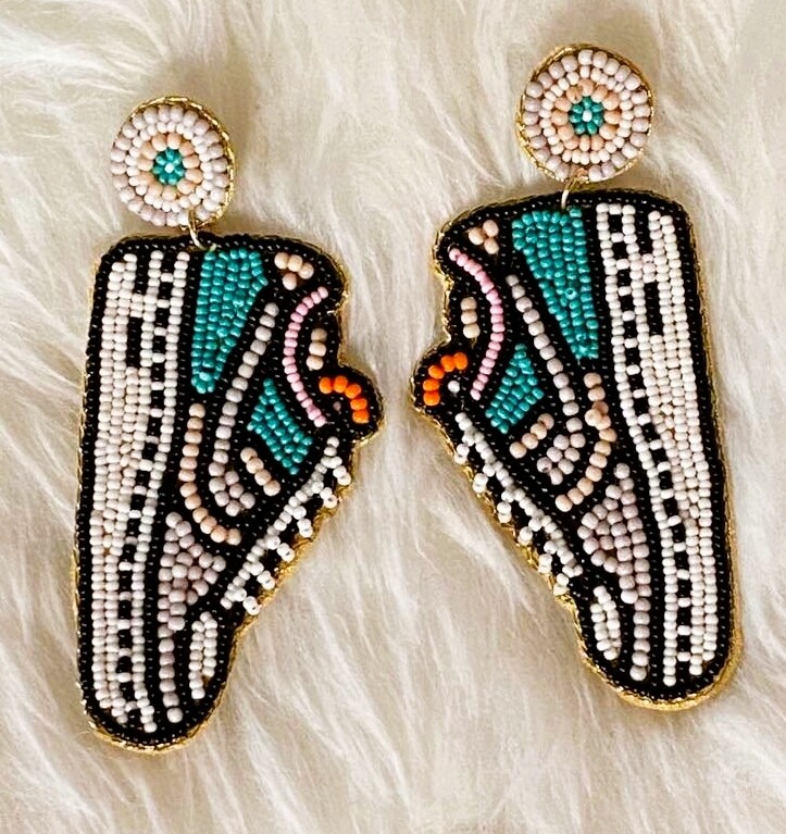 Beaded Sneaker Earrings