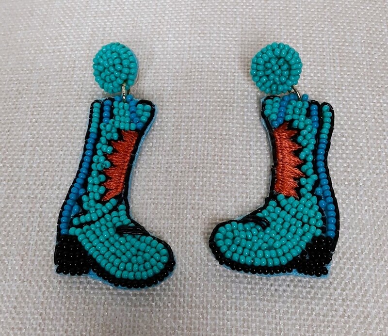 Turquoise Cowboy Boot Earrings