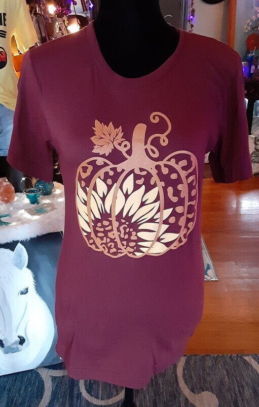 Pumpkin Sunflower Maroon T-Shirt