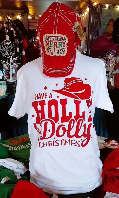 White Have A Holly Dolly Christmas T-Shirt