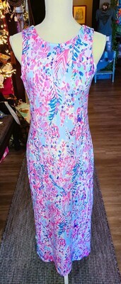 Multicolor Abstract Floral Print Maxi Dress