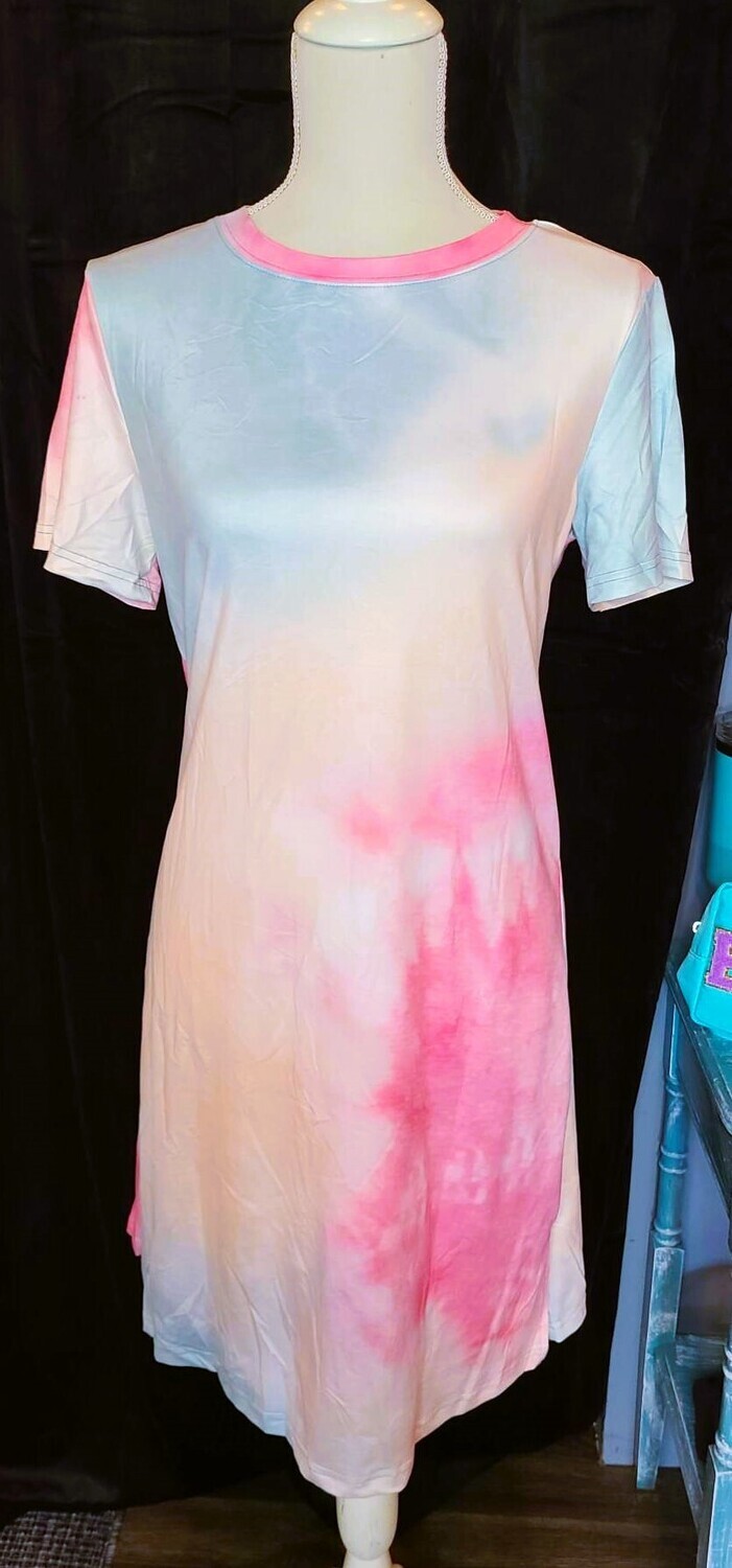 Tye Dye Dress with Side Slits