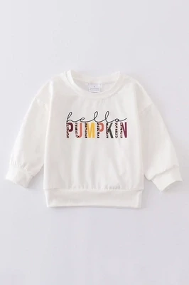 Girls Hello Pumpkin Sweatshirt