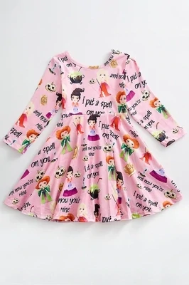 Girls Pink Hocus Pocus Twirl Dress