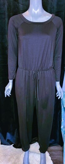 Black Long Sleeve Jumpsuit with Pockets