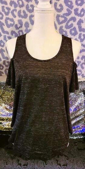 Black Cold Shoulder Top