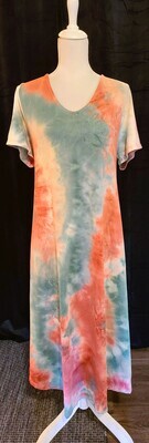 Plus Size Mauve/Sage Tie Dye Maxi Dress
