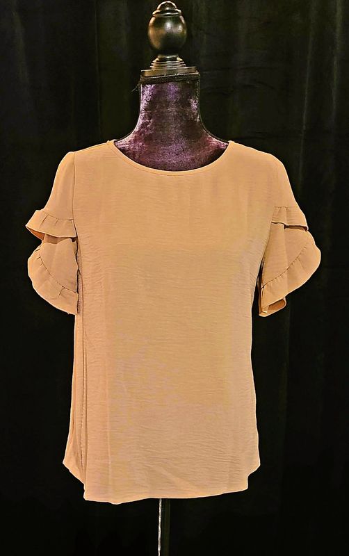 Khaki Flutter Sleeve Top