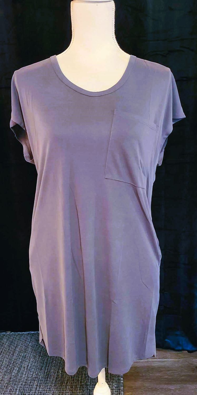 Slate Gray Dress with Pockets