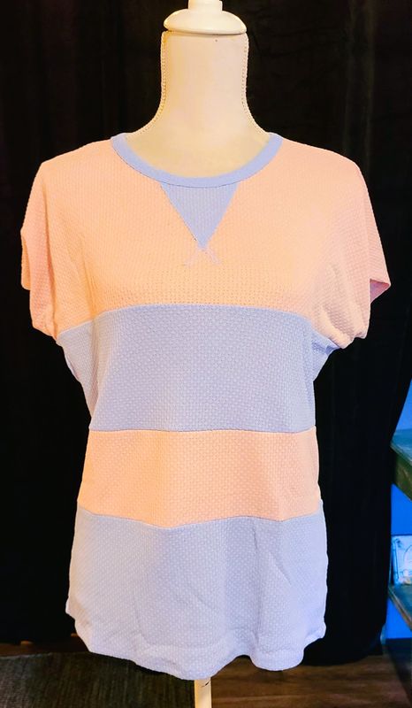 Pink and Blue Color Block Top