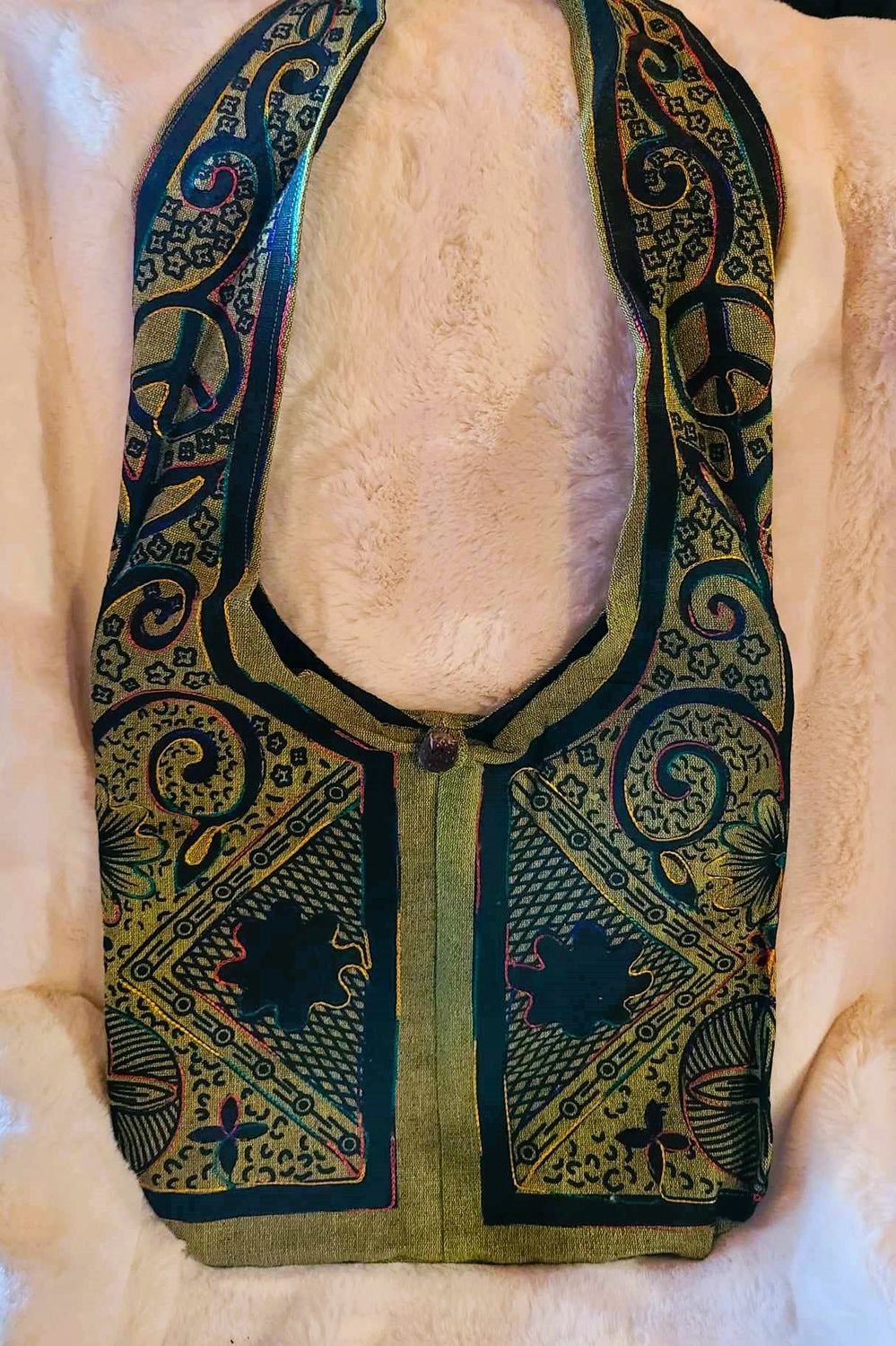 Green Boho Hobo Shoulder Bag