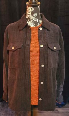 Black Corduroy Jacket with Pockets