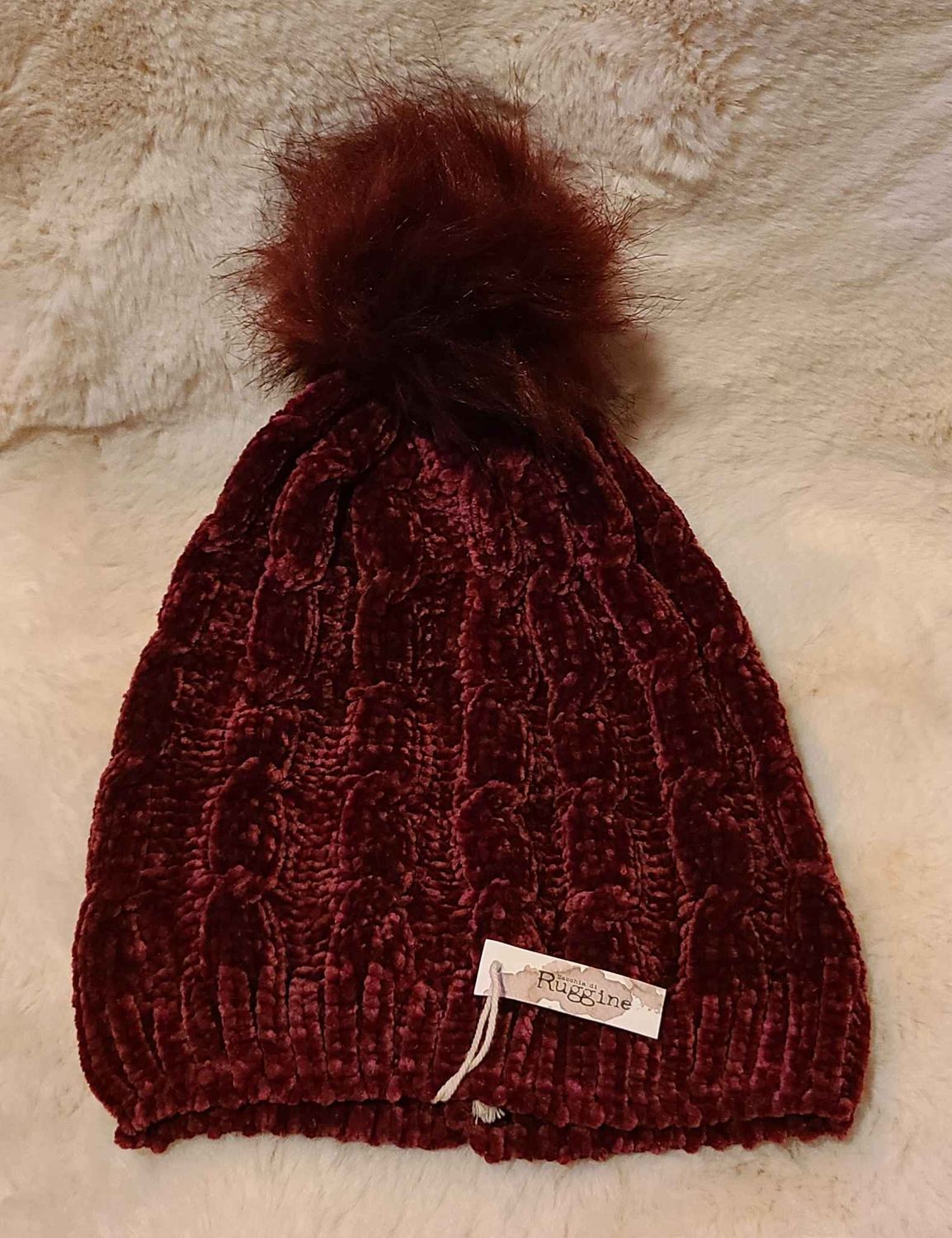 Burgundy Chenille Beanie