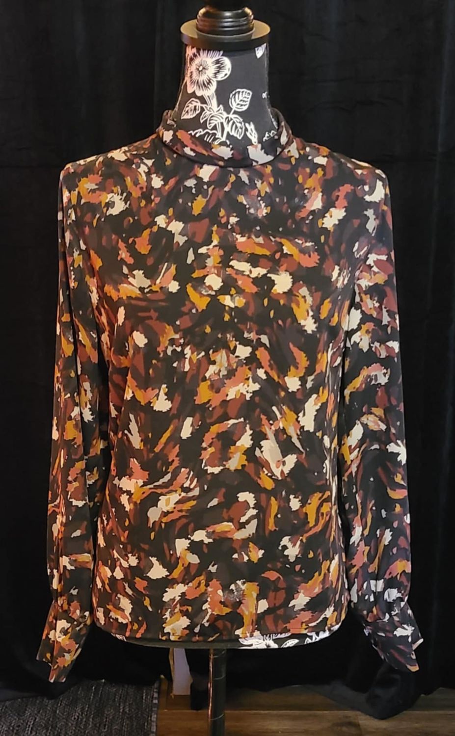 Black and Brown Painterly Top