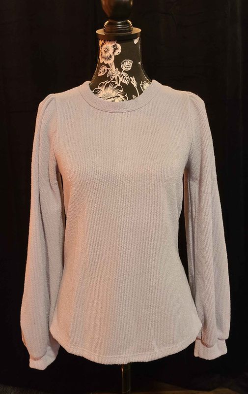 Silver Sweater Top with Buttons on Back