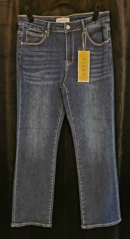Risen Dark Wash Slim Straight Jeans