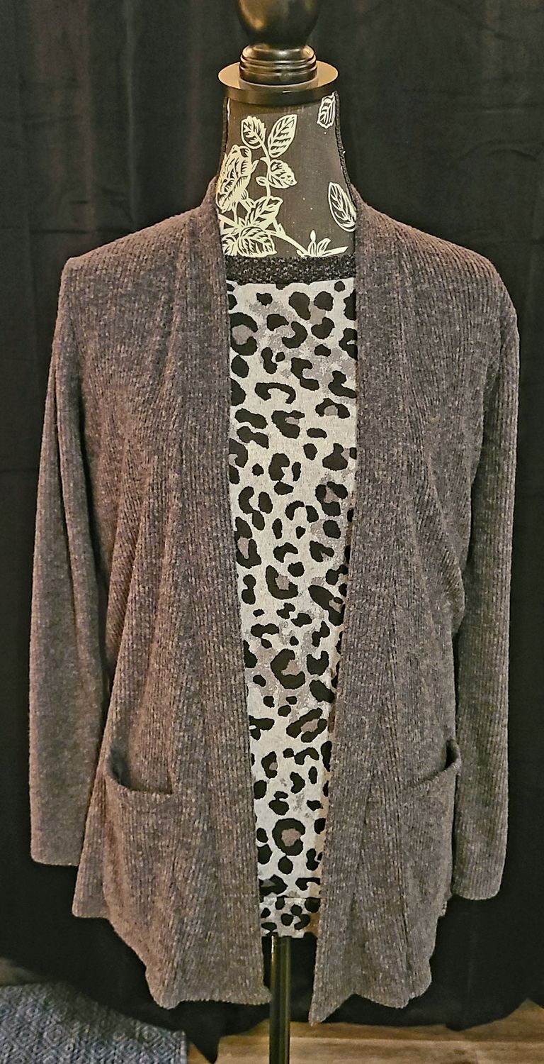 Gray Cardigan with Pockets