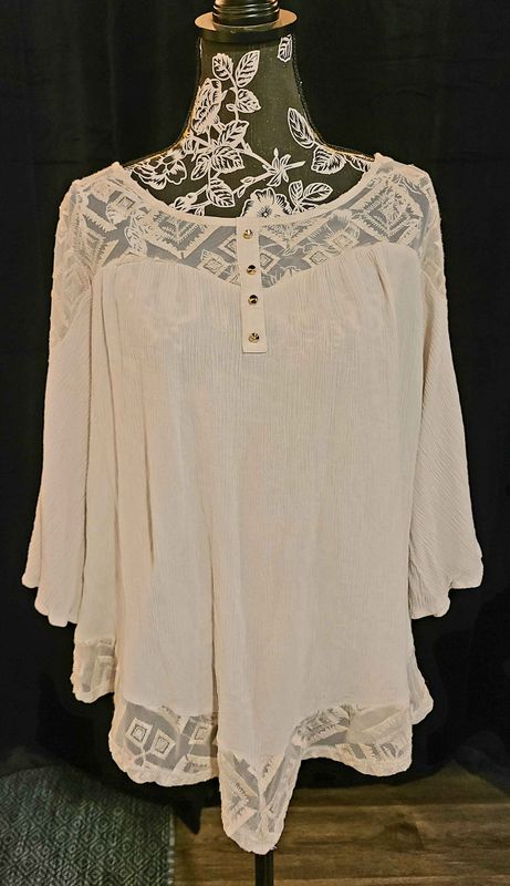 Late August Off White Lace Top