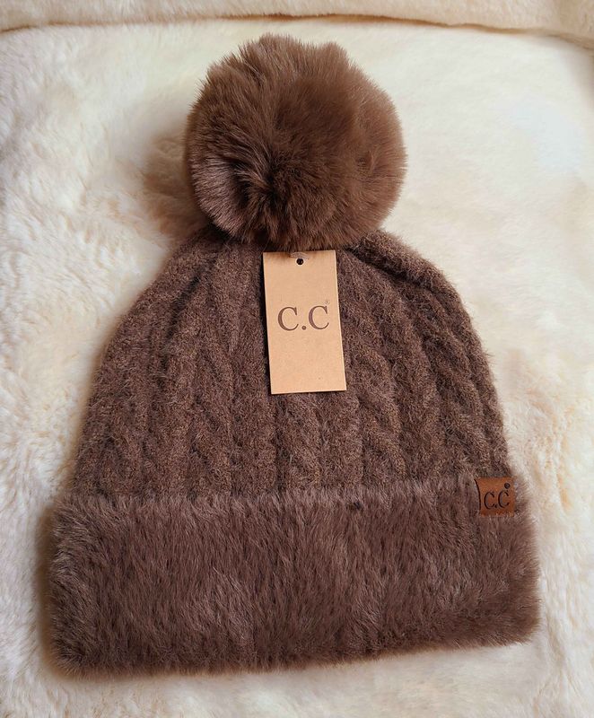 C.C Brown Fur Beanie