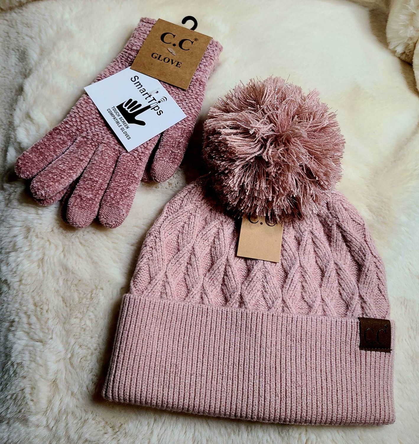 C.C Pink Smart Touch Gloves