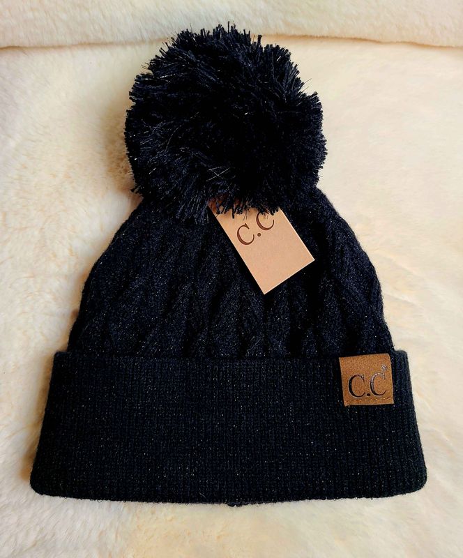 C.C Black Sparkle Beanie