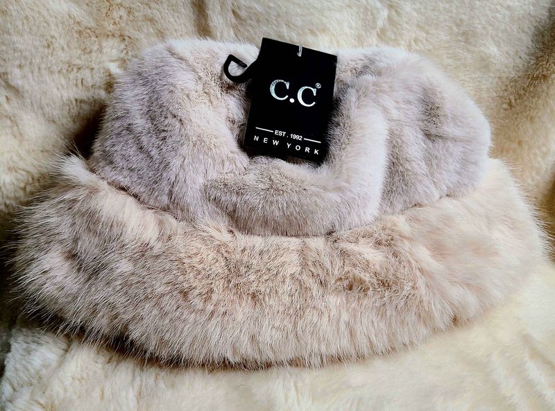 C.C Ivory Fur Bucket Hat