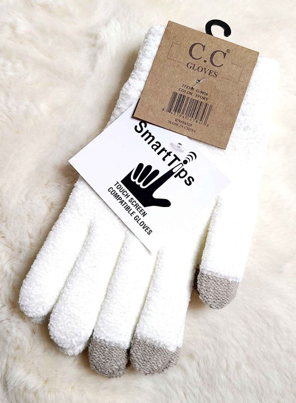 C.C White Smart Touch Gloves