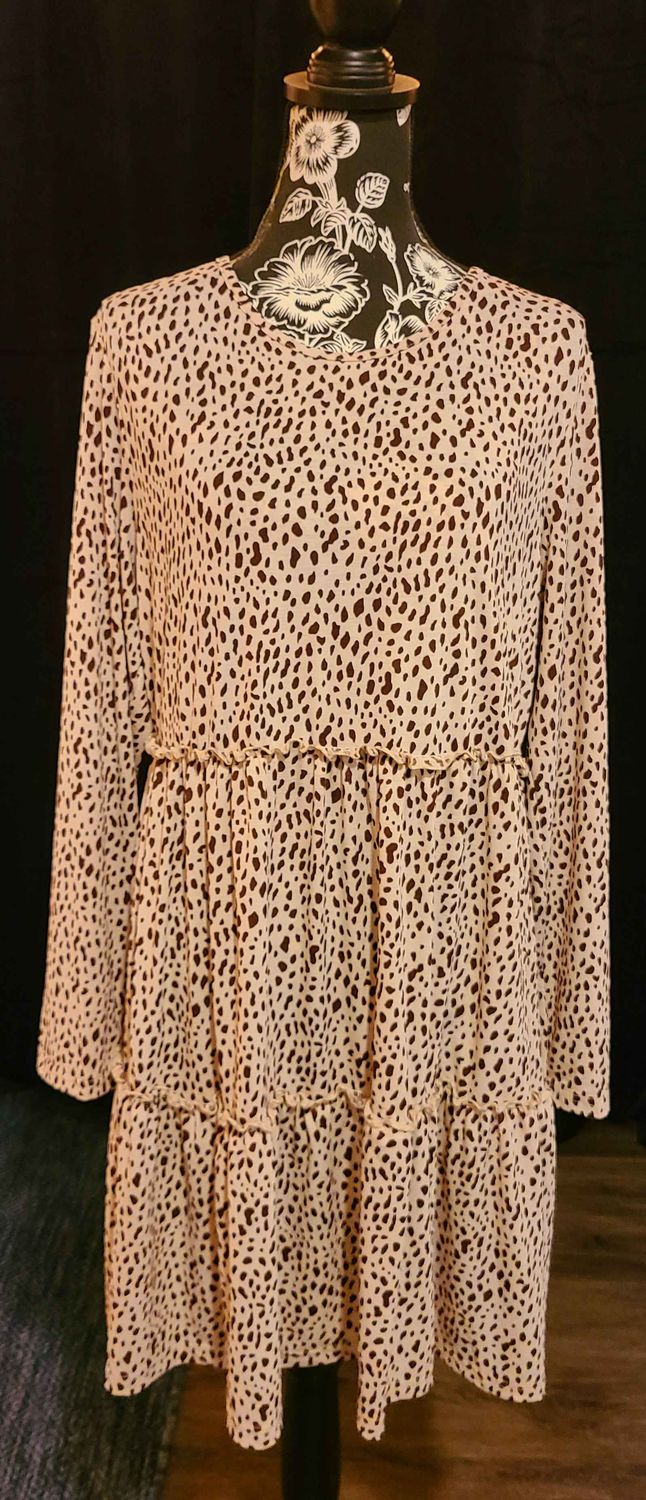 Beige Cheetah Print Dress