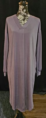 Gray Venezia V Neck Dress with Pockets