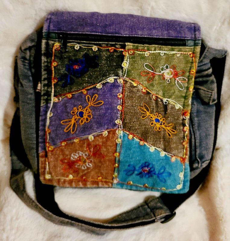 Purple Canvas Hobo Bag