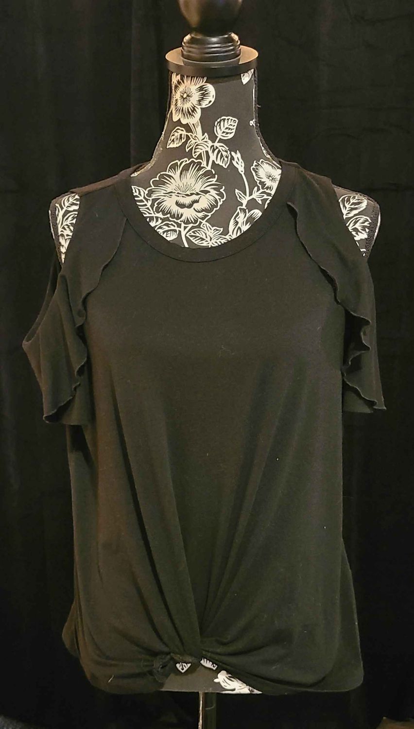 Boutique Brand Black Cold Shoulder Top
