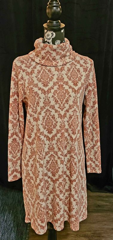 Burgundy and White Sweater Dress