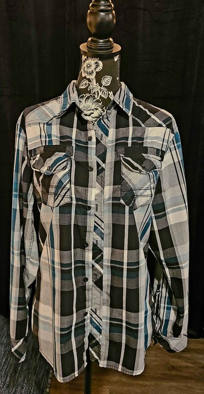 Black and Teal Flannel
