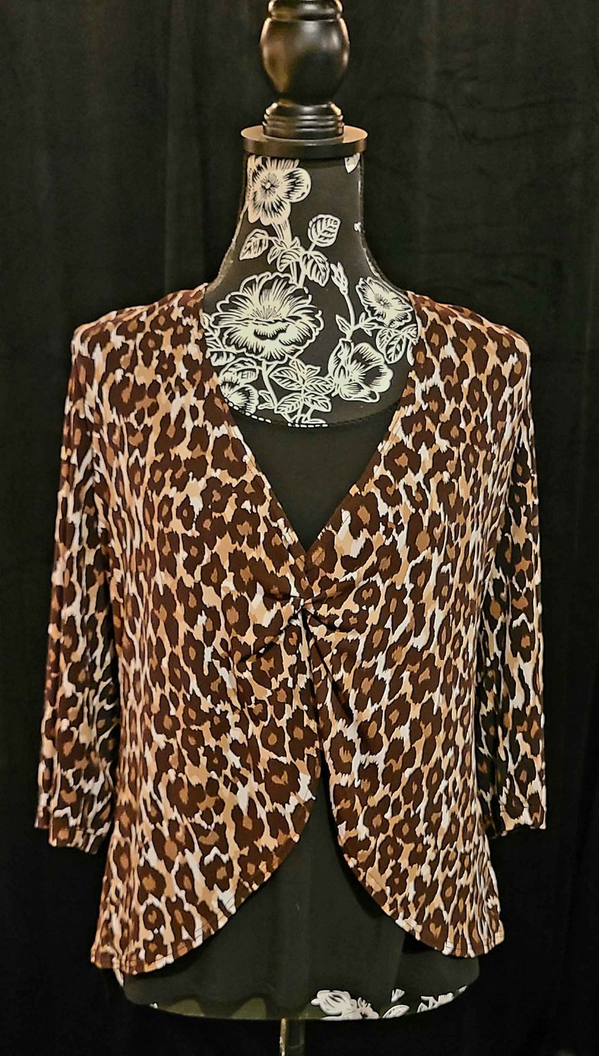 Black and Brown Leopard Top