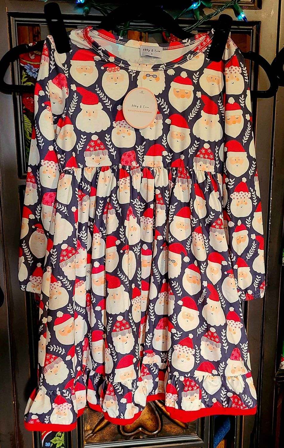 Girls Santa Ruffle Dress