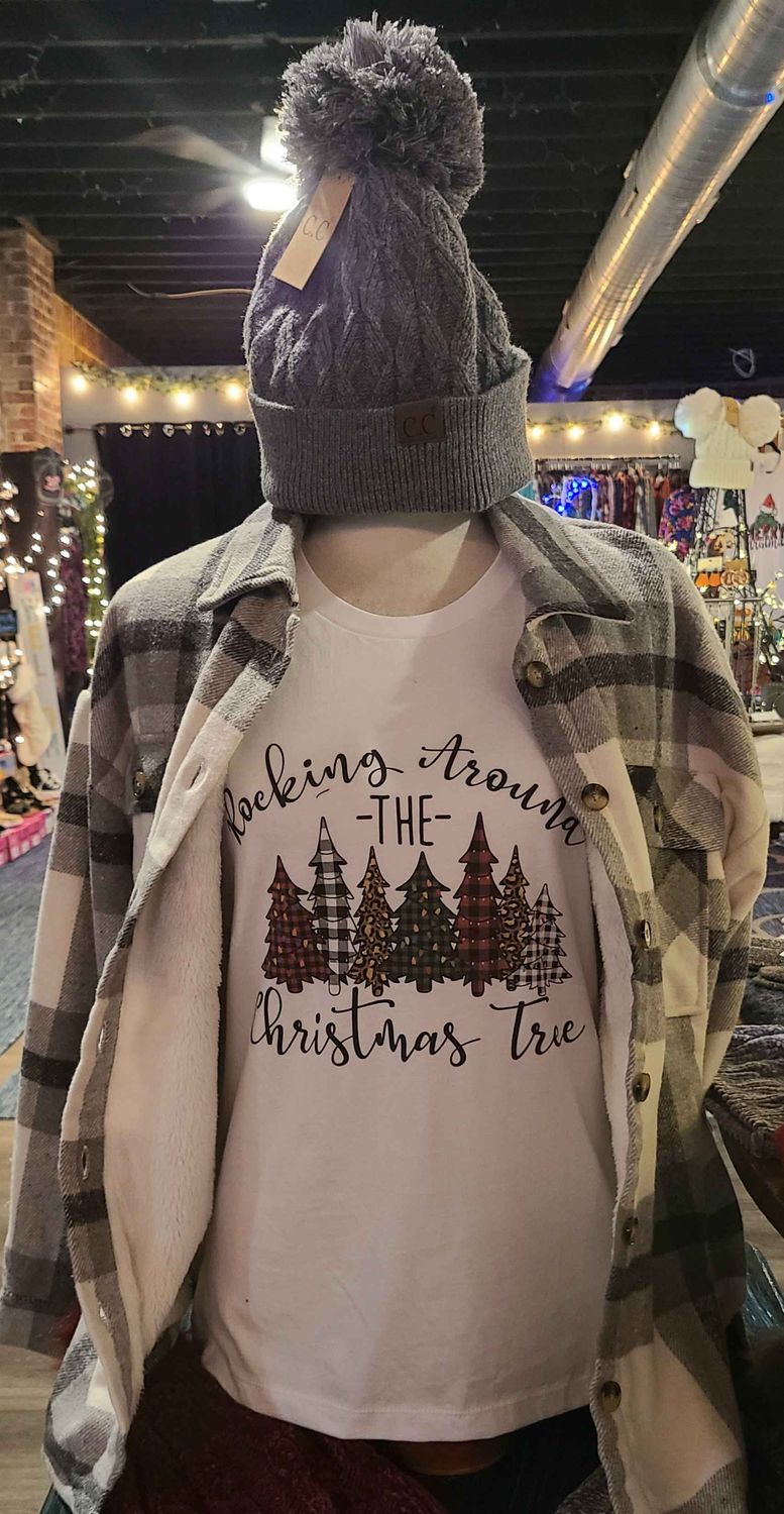 Bella Canvas White Rocking Around the Christmas Tree T Shirt