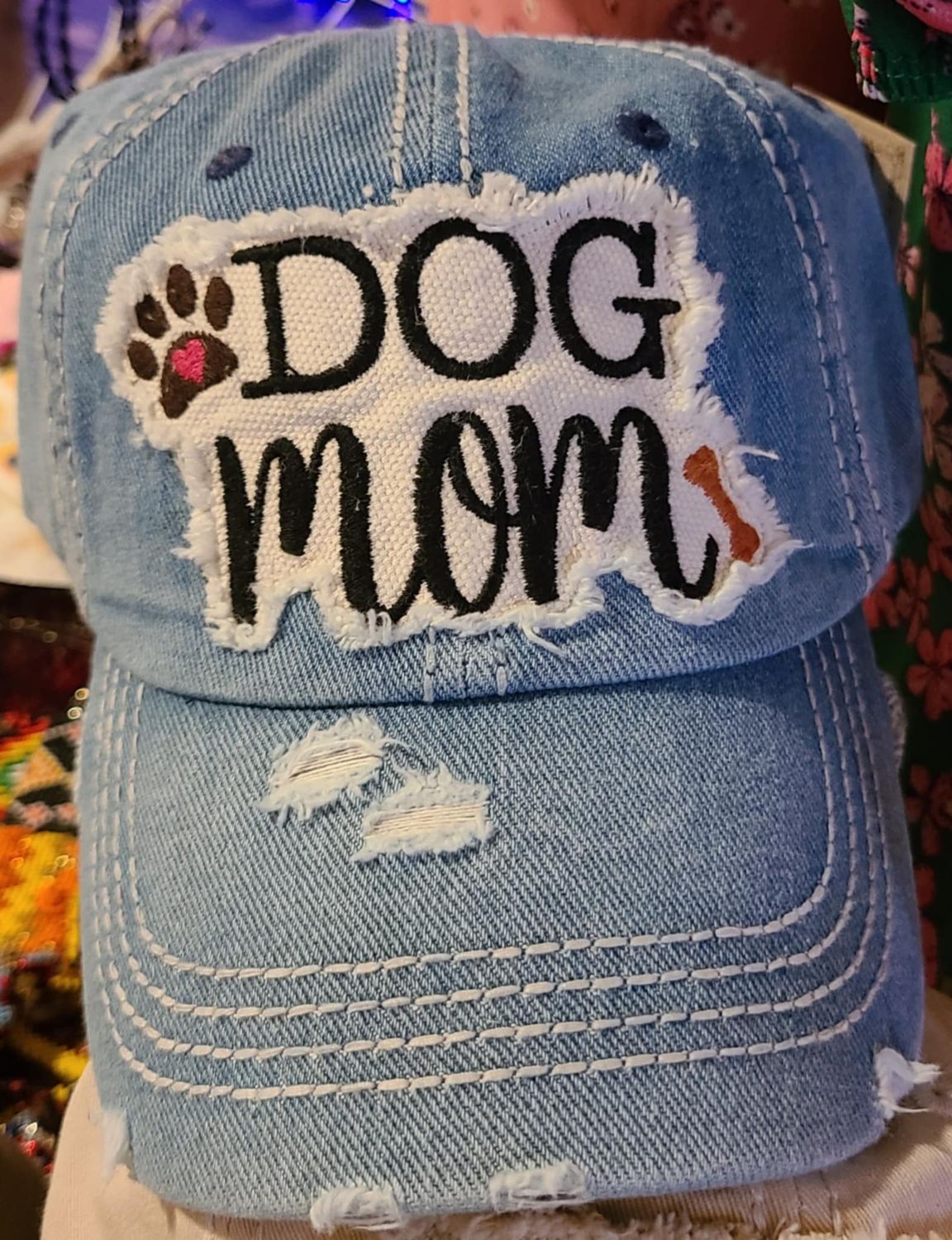 Denim Blue Dog Mom Ball Cap