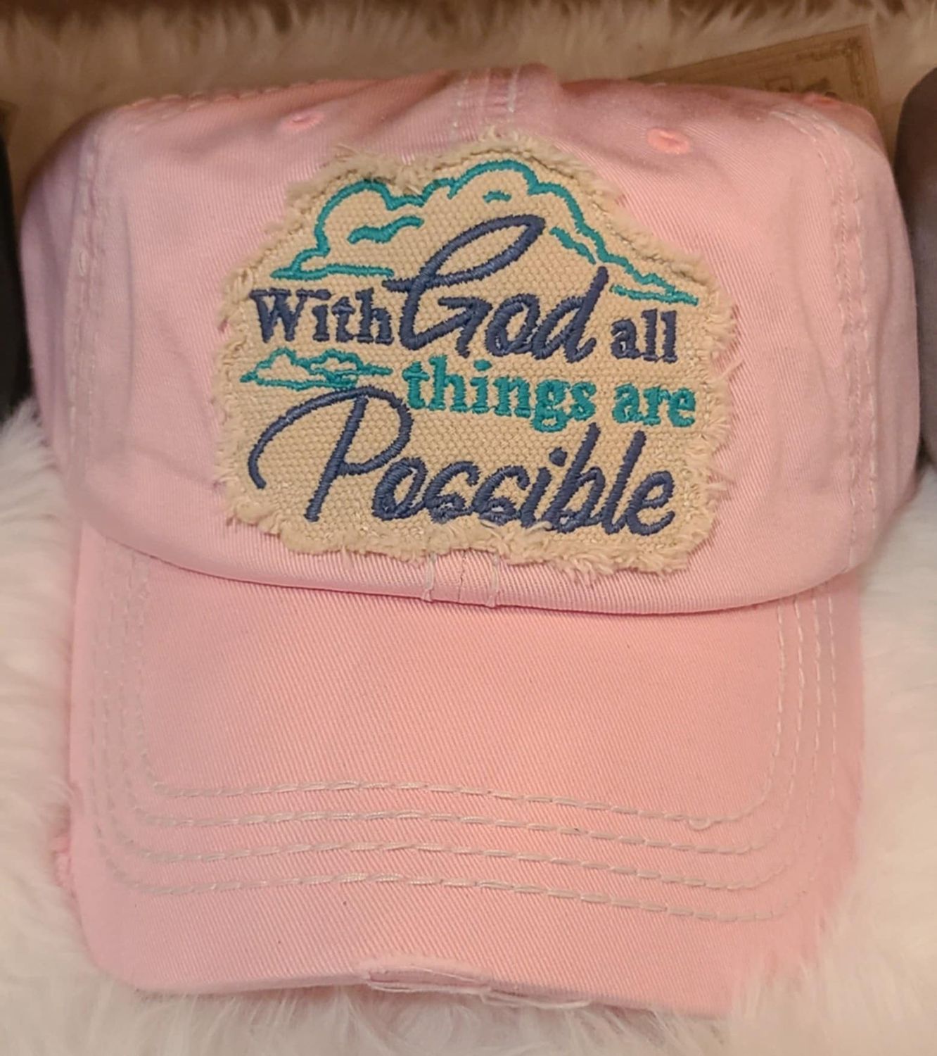 Pink With God All Things Are Possible Ball Cap