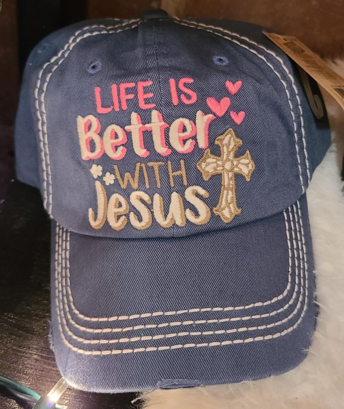 Blue Life is Better with Jesus Ball Cap