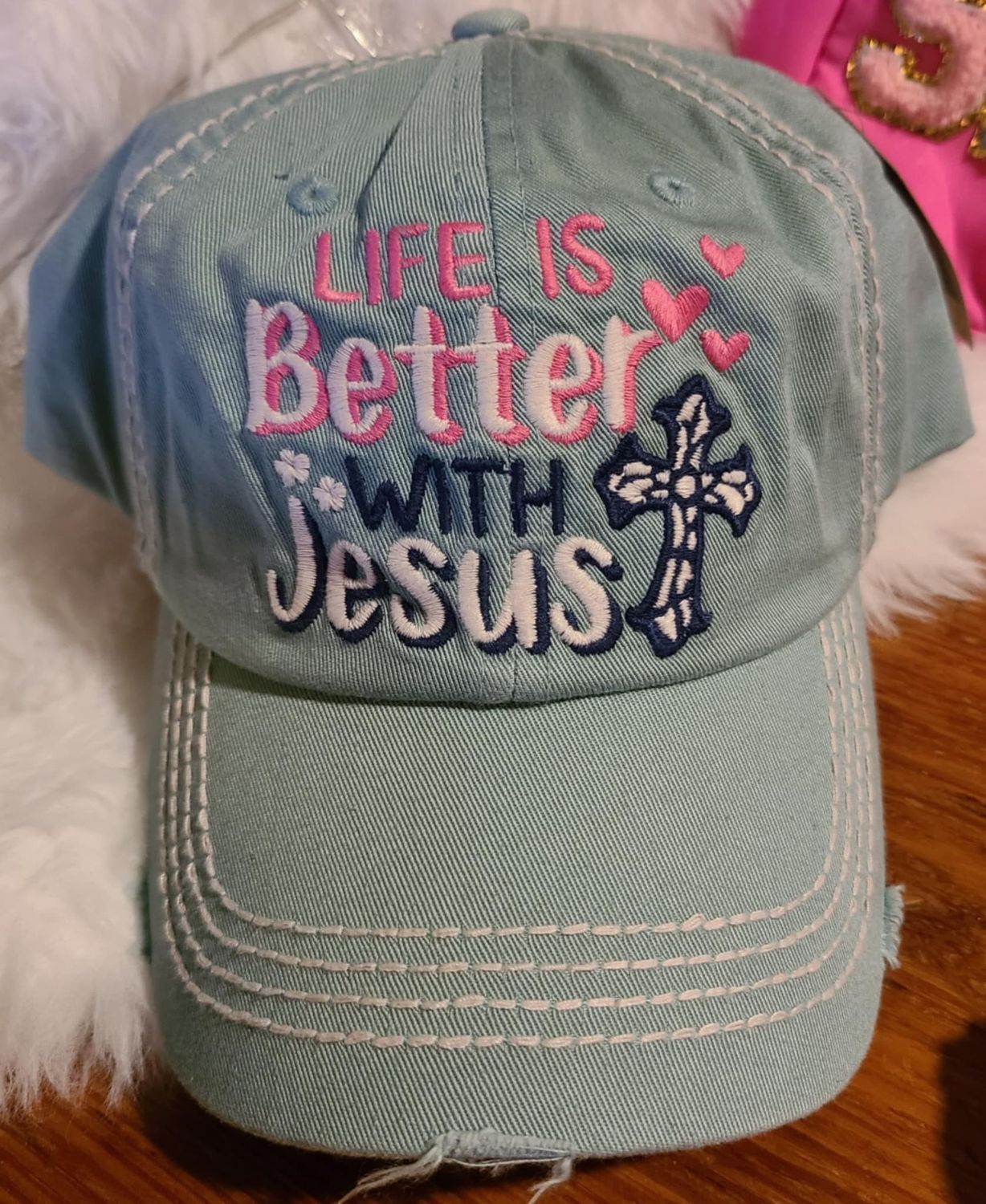 Mint Life is Better with Jesus Ball Cap