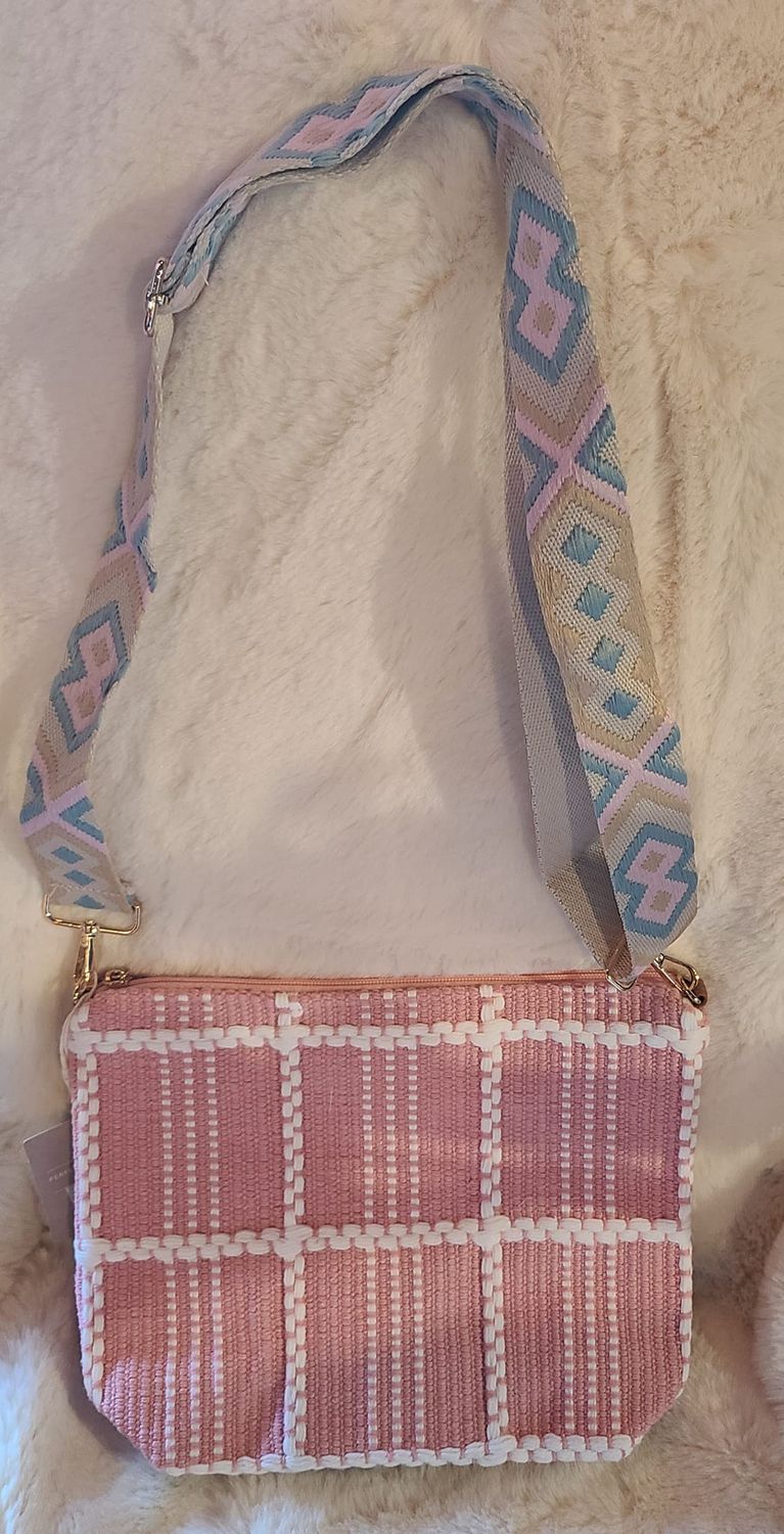 Pink Bag with Aztec Strap