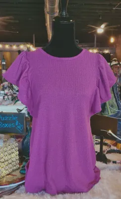 Light Plum Butterfly Sleeve Top