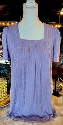 Lavender Square Neck Ruffle Sleeve Top