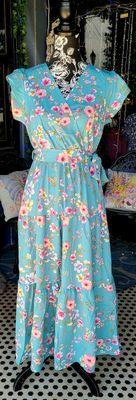 Turquoise Floral Maxi Dress