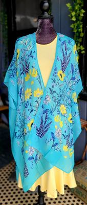 Turquoise Floral Kimono